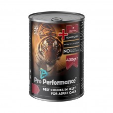 PRO PERFORMANCE 400GR ADULT CAT BEEF CHUNKS IN JELLY KONSERVE