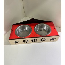 İKİLİ DESENLİ AHŞAP MAMA VE SU KABI